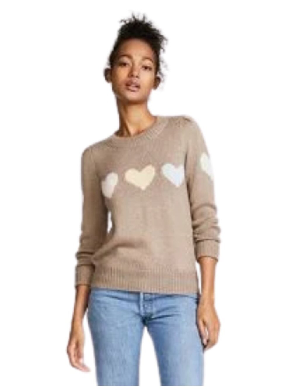 Wildfox Full Hearts Sweater Size XS Beige (Betty Cooper Riverdale)